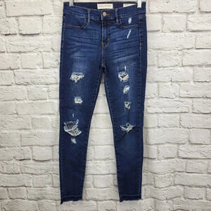 BULLHEAD Dark Wash Mid Rise Jegging Distressed Jeans Sz 26